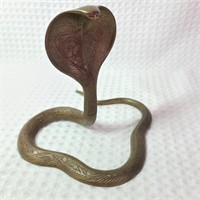 Hand Etched Brass Cobra Figurine