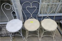 3 IRON ICECREAM PARLOR CHAIRS