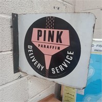 Original Enamel "Pink Parrafin Delivery Service"