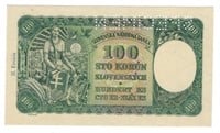 1940 Slovakia 100 Korun "SPECIMEN" AUNC.SL1a