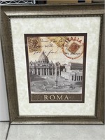 Beautiful 27 x 33 Inch Framed Picture "ROMA"