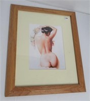 Reproduction framed and matted Vargas pinup girl
