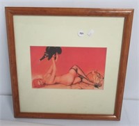 Reproduction framed and matted Vargas pinup girl