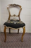 Vintage carved needlepoint chair, material needs