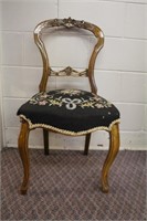 Vintage carved needlepoint chair, material needs