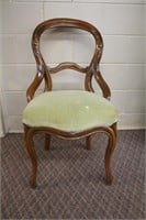Balloon back chair with upholstered seat, damage