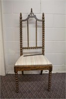 Victorian bobbin chair, upholstered seat, needs