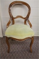 Balloon back chair with upholstered seat, damage