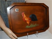 Wooden Rooster Lacquer ware tray