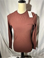 New Womens Calvin Klein Ribbed Crewneck Pullover S