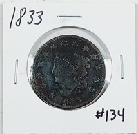 1833  Large Cent   F