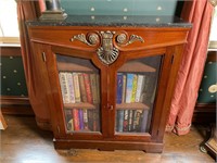 French style mahogany marble top bookcase