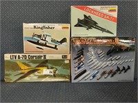 3 NIB vintage model kits + airplane accessories