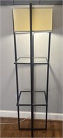 Tower lamp with glass shelves 16"Wx61.5"Tx16"D