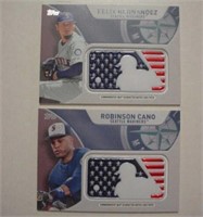 Two 2017 Topps Independence Day Patch cards: