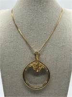 Napier Vintage Magnifying Pendant Necklace