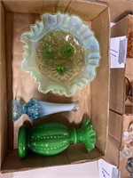 FENTON VASE & CANDY DISH