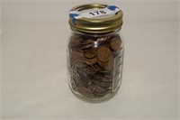 500+ Wheat Pennies in Canning Jar