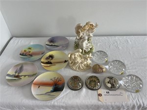 Assorted Vintage Glass Paper Weights & Items