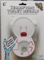 Terrifying toilet decals