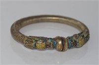Vintage Chinese silver and enamel bracelet