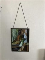 Vintage Stained Glass Wall Hanging