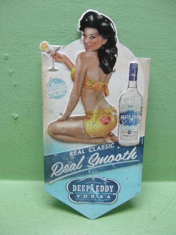 10.5 X 21.5 Vintage Deep Eddy Vodka Metal Sign