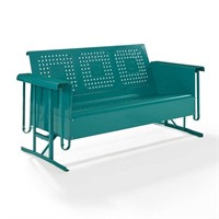 Bates 3-Person Turquoise Metal Outdoor Glider