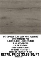 Waterproof Click Lock Vinyl Flooring w/ Pad x