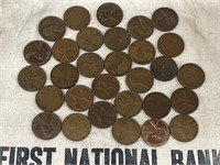 THIRTY Wheat Pennies LOT, Various Years