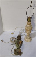 (E) Marble Lamps. Ivory & Decorative Green. 23
