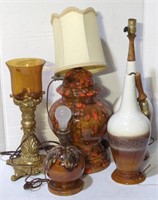 (E) Decorative Table Lamps. Ceramic, Crackle