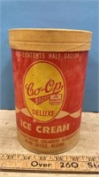 Vintage 1/2 gal Co-Op Deluxe Ice Cream Cardboard