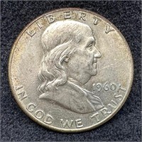 1960 P Franklin Silver Half-Dollar