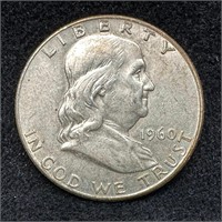 1960 D Franklin Silver Half-Dollar