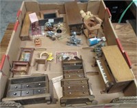 Group of Miniature Dollhouse Furniture & Misc