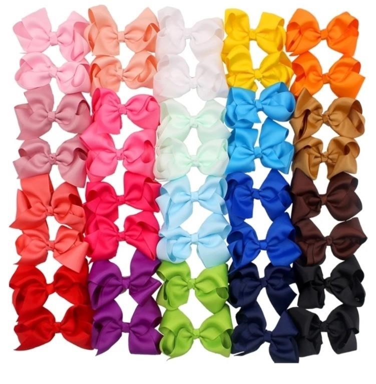 New (missing 3)30 Pieces 6 Inch Hair Bows for