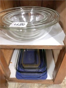 nest of glass bowls & baking pans
