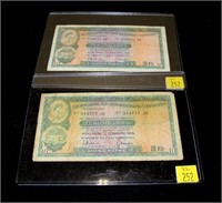 2- $10 Hong Kong bank notes, dated 1965