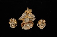 Mirriam Haskell brooch and earrings