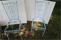 2 Vintage Metal Chairs-no seat