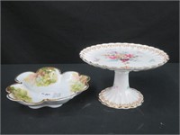 ROSENTHAL TRAY & STAFFORDSHIRE CAKE STAND