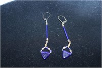 Pair of Blue Fashion Drop Earrings