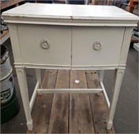 Cute Painted White Sewing Machine Cabinet.