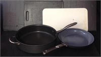 Sauté pans and cutting boards