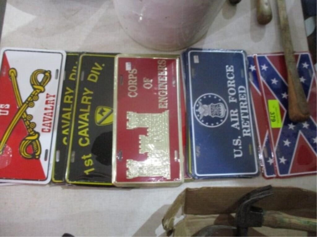 10 new assorted license plates (military related)