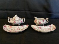 Lefton china half moon hand painted dishes