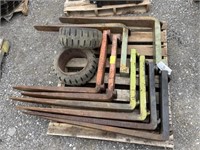 4 Sets of Pallet Forks and Tires