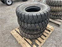 4 New Titan Pneumatic Forklift Tires