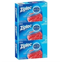 3-Pk 60-Pc Ziploc Brand Medium Freezer Bags
